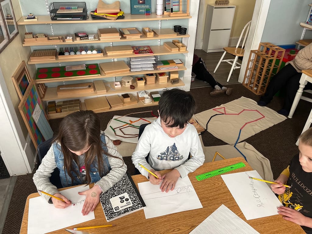 Handwriting and Polygons | Hilltop Montessori School