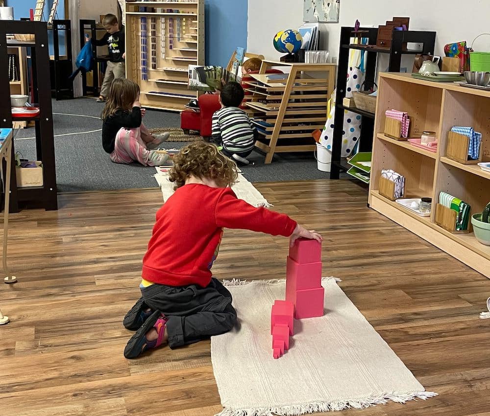 Building the pink tower