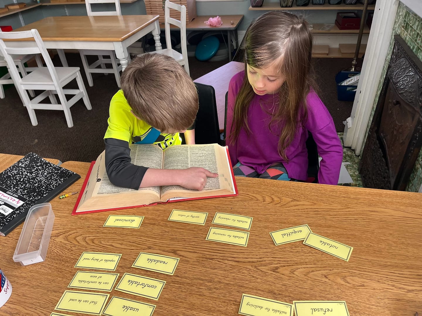 Suffixes and Root Words in a Dictionary