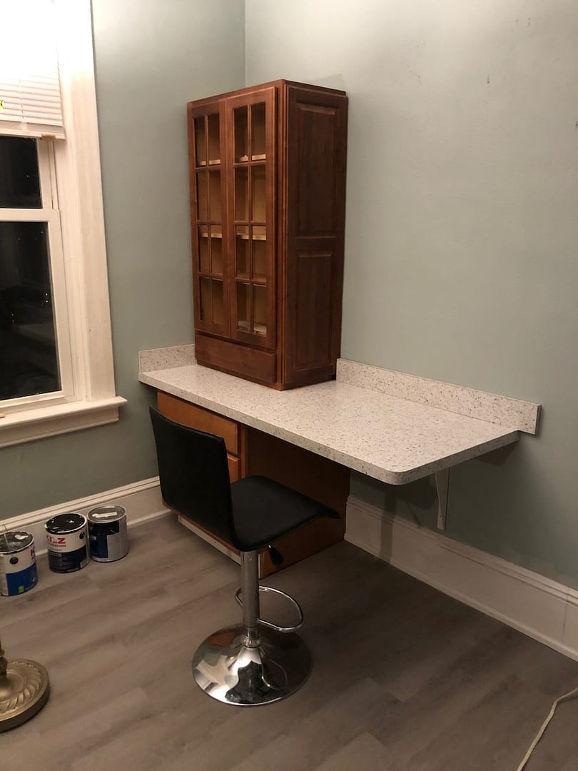 Cabinets and counter in elementary