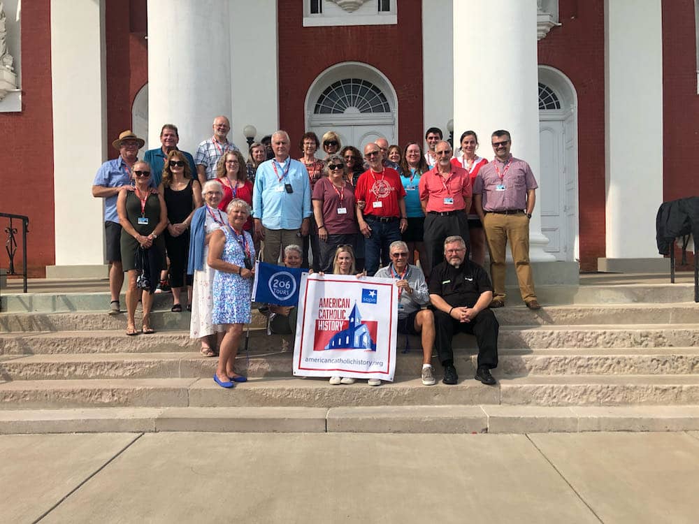 Pilgrims on Steps of St. Joseph Proto-Cathedral