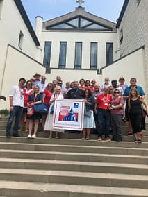 On the Steps of Gethsemani Abbey
