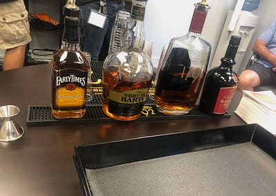 Tasting lineup at Barton 1792