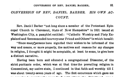 Conversion of Daniel Barber and Family
