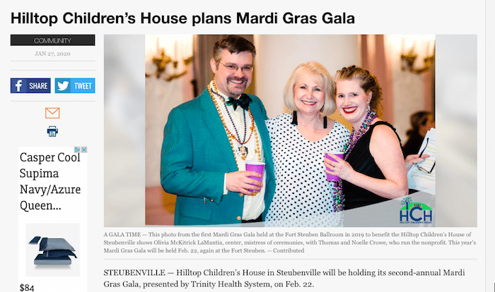 Herald Star Article on Mardi Gras